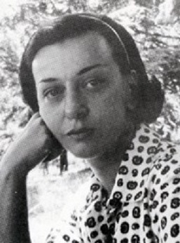 Cristina Campo, photographed in the late 1950s: a slight woman with dark hair, looking past the camera with a private, deliberate gravity.