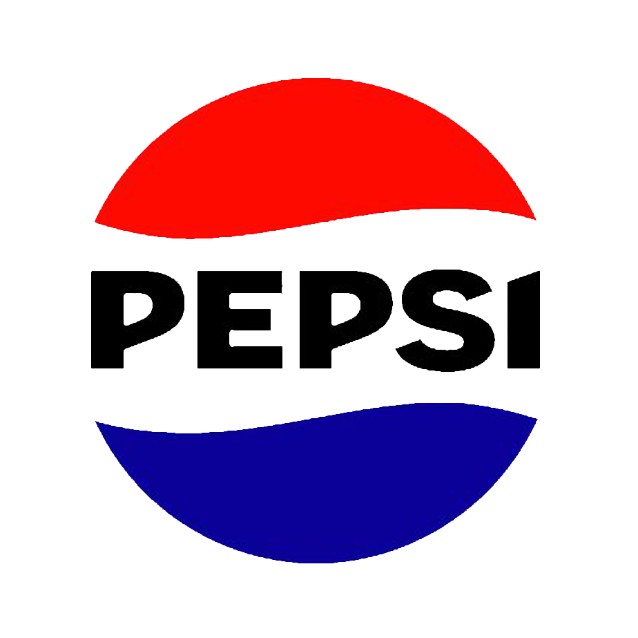 Pepsi logo, 2023 onward: flatter globe with uppercase PEPSI wordmark inside.