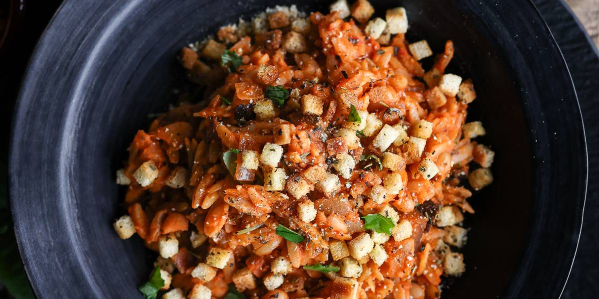 Auberginen-Pesto-Orzo.